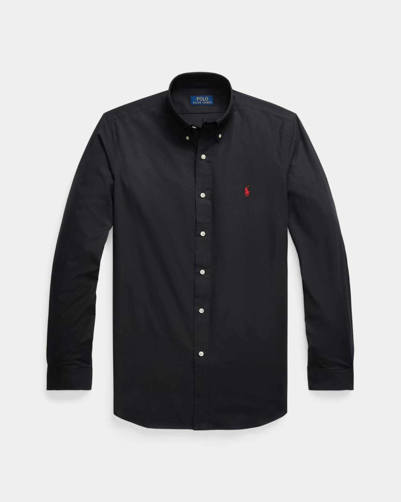 POLO RL BUTTON DOWN REGULAR FIT COTTON SHIRT-BLACK