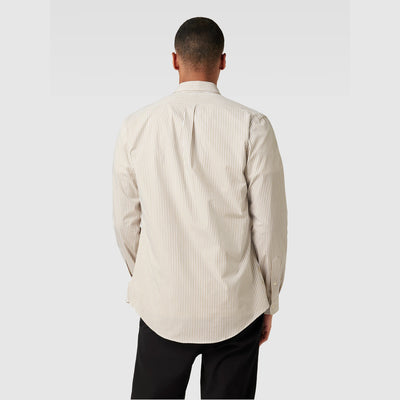 POLO RL FLEX STRIPTED BUTTON DOWN SLIM FIT SHIRT-BEIGE