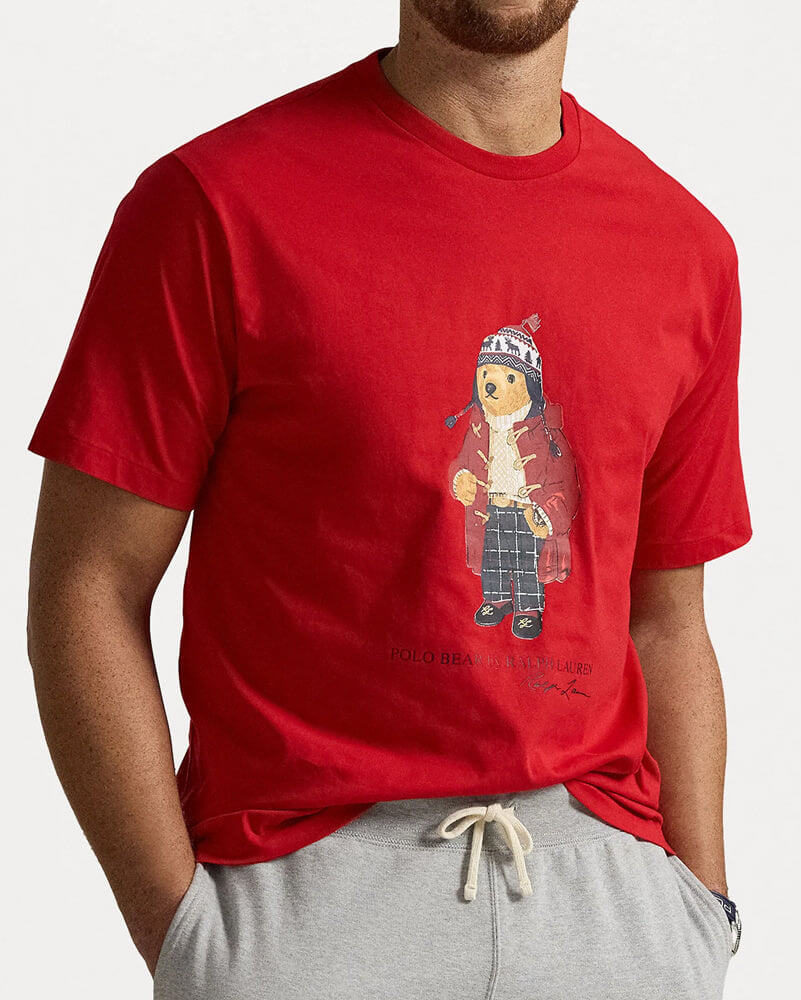 RL - Polo Bear Cotton Jersey T-Shirt-red