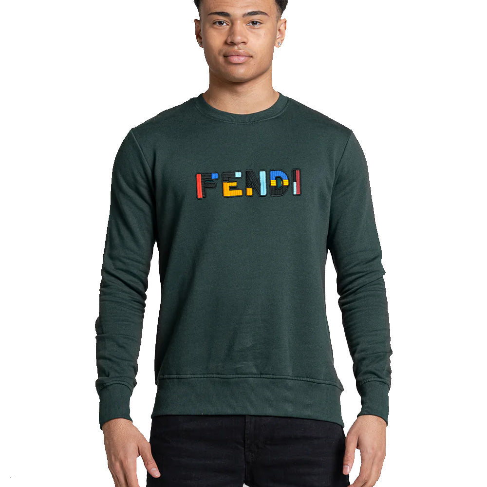 FNDI EMBROIDED CREW NECK FLEES SWEATSHIRT