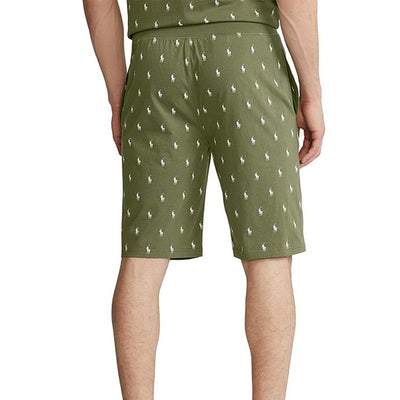 RL Terry all over pony logo Shorts-OLIVE