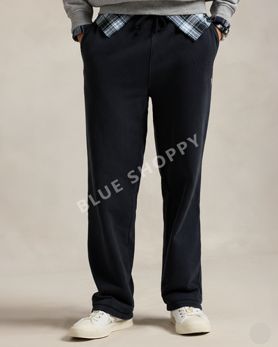 RL lightweight summers terry Pant-BLACK