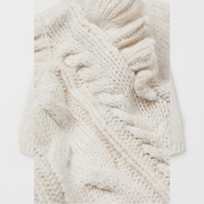 KIDS CABLE KNIT WHITE SWEATER