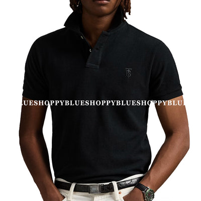 BURBY  COTTON PIEQUÉ POLO -BLACK