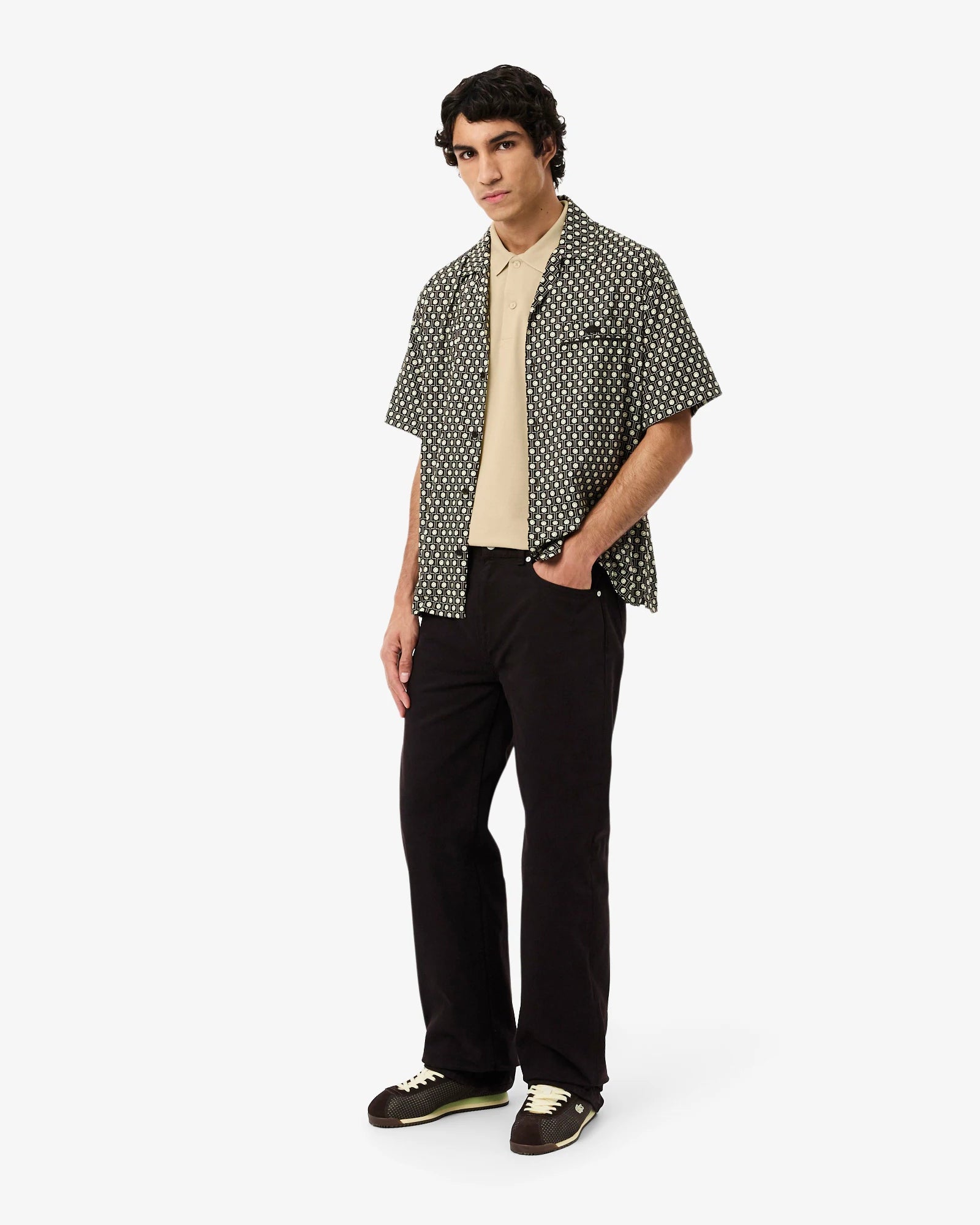 LAC MEN'S SLIM FIT POLO SHIRT-BEIGE