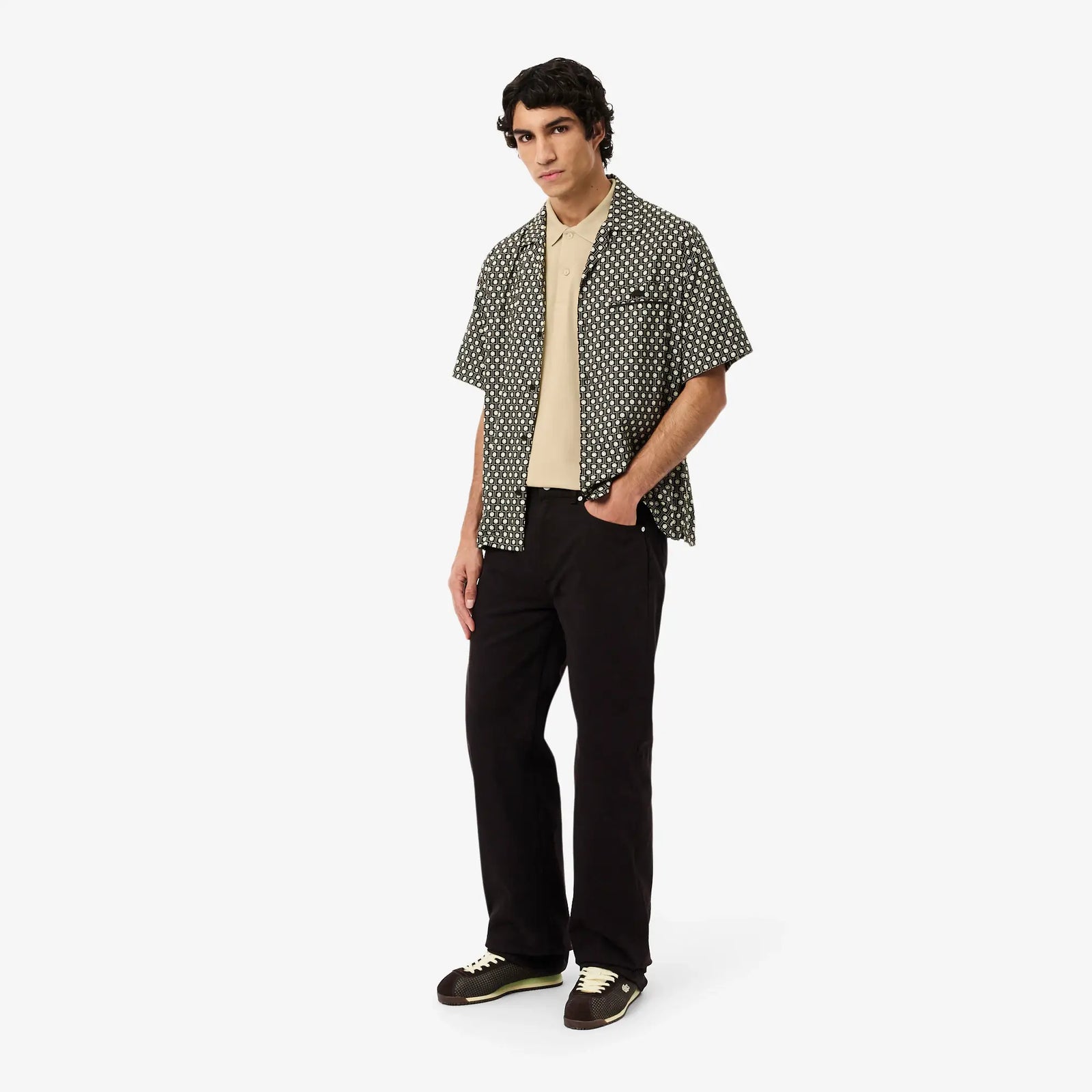 LAC MEN'S SLIM FIT POLO SHIRT-BEIGE