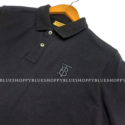 BURBY  COTTON PIEQUÉ POLO -BLACK