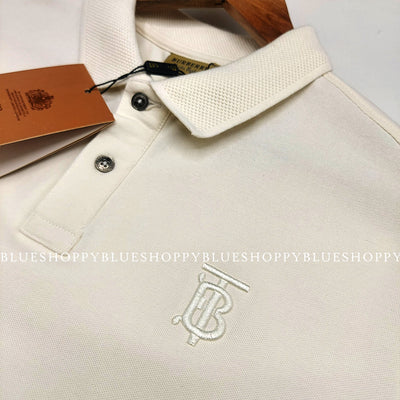 BURBY  COTTON PIEQUÉ POLO -WHITE