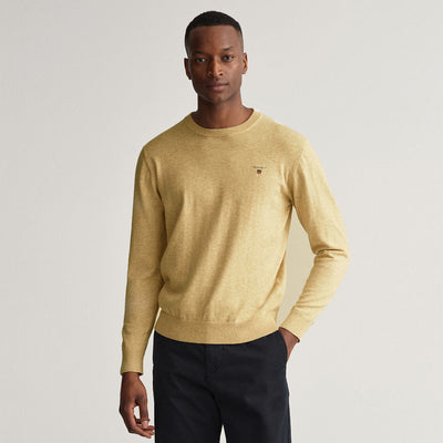 GA NT Classic Cotton Crew Neck Sweater-manila melange