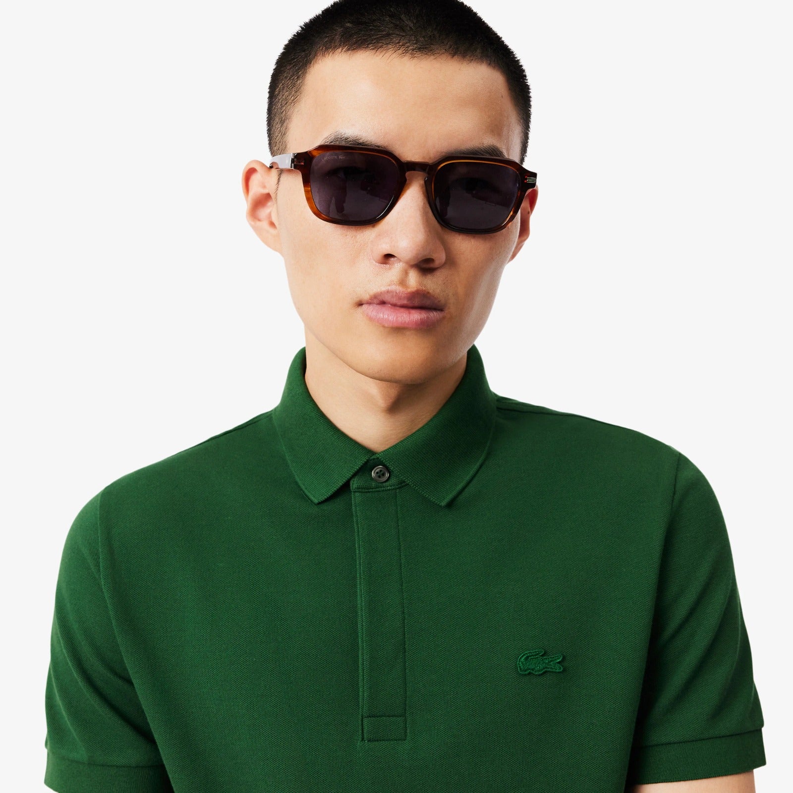 LAC SLIM FIT PARIS STRETCH PIQUE POLO SHIRT -green