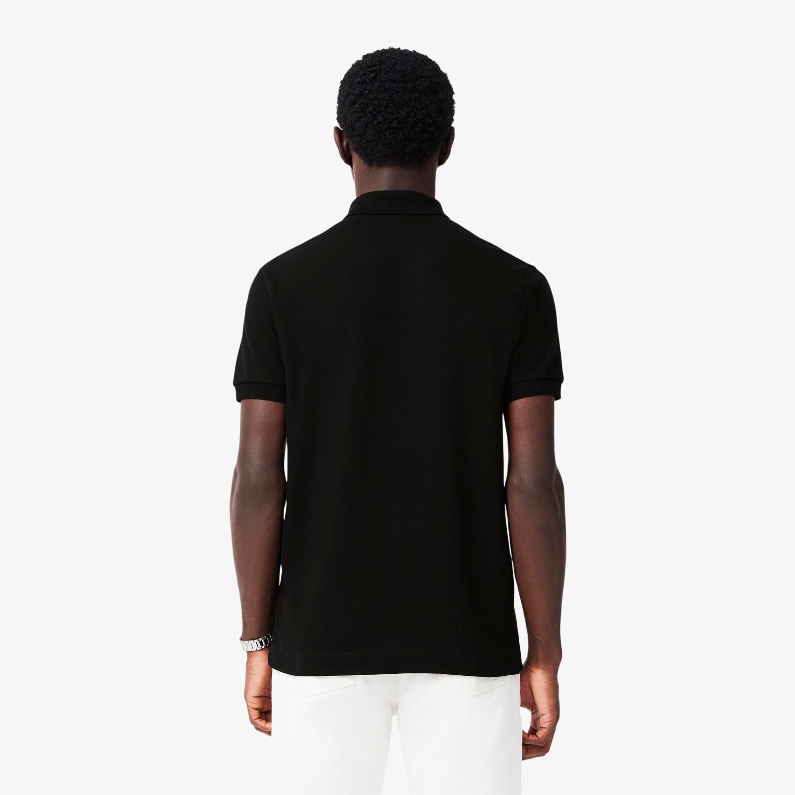 LAC SLIM FIT PARIS STRETCH PIQUE POLO SHIRT -BLACK