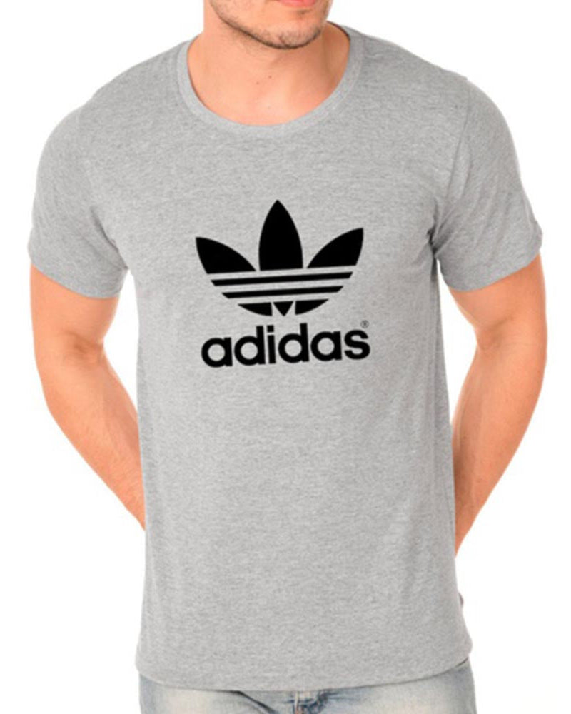 MEN'S PRINTED TREFOIL T.SHIRT-GREY