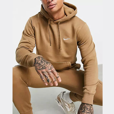 Ni Club fleece hoodie in taupe