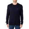 RL CABLE KNIT COTTON NAVY SWEATER