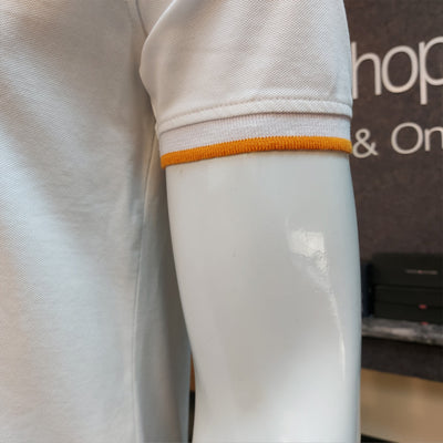 BUR BERRY CONTRAST COLLAR EMBROIDED WHITE POLO