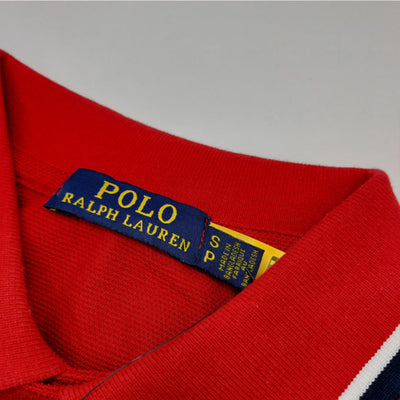 RL SIGNATURE SMALL PONY STRIPED POLO-RED