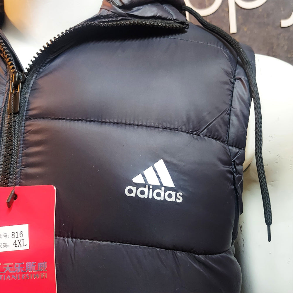 AD EXCLUSIVE QUILTED SLEEVELESS JACKET-BLACK