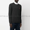 RL CABLE KNIT Wool SWEATER-charcoal