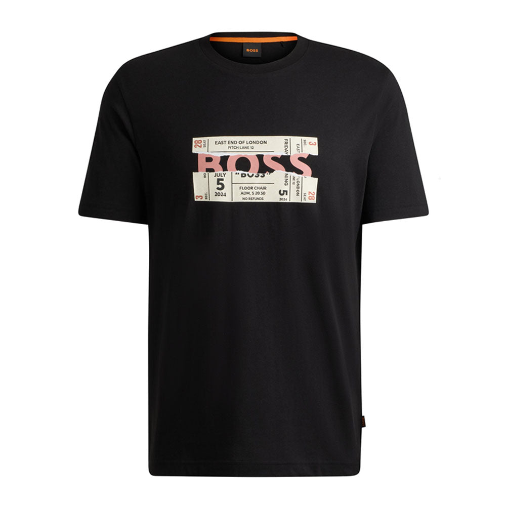 BOSS Regular-fit T-shirt in cotton with seasonal artwork