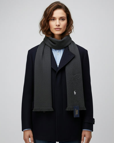 RL Merino Wool charcoal scarf