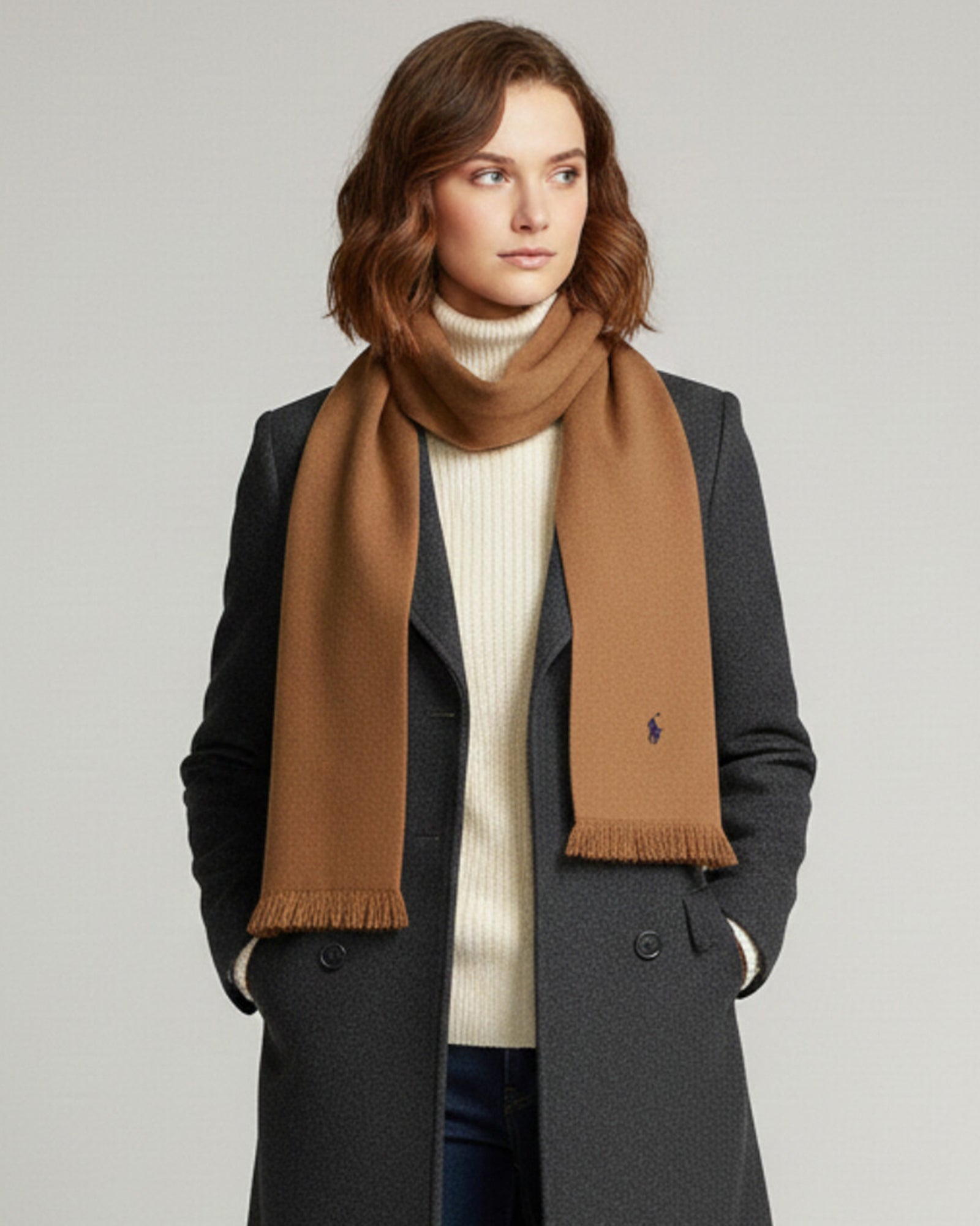 RL Merino Wool brown scarf