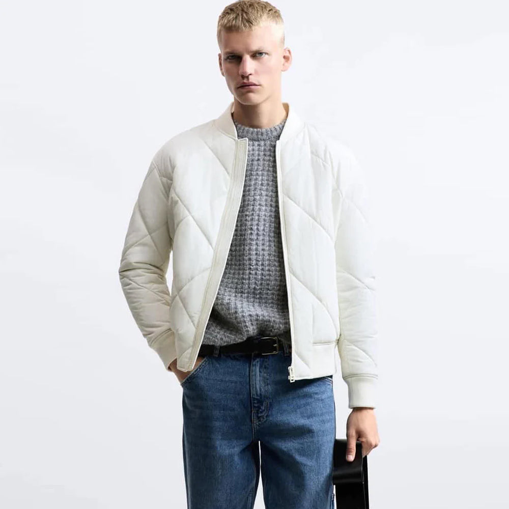ZR PADDED BOMBER JACKET WHITE