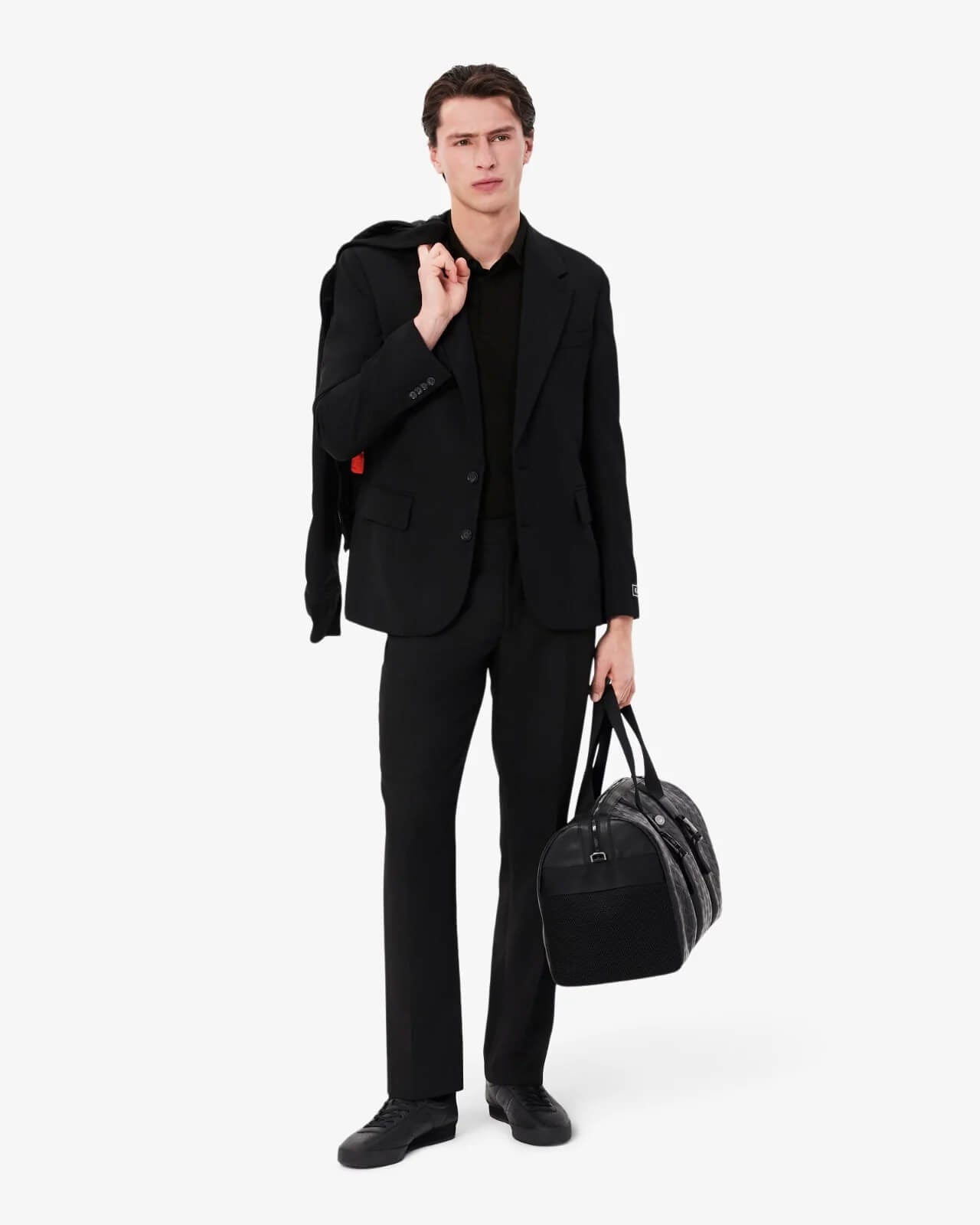 LAC SLIM FIT PARIS STRETCH PIQUE POLO SHIRT -BLACK