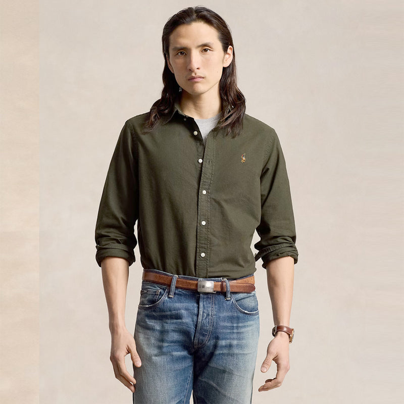 POLO RL OXFORD BUTTON DOWN SHIRT-DARK GREEN