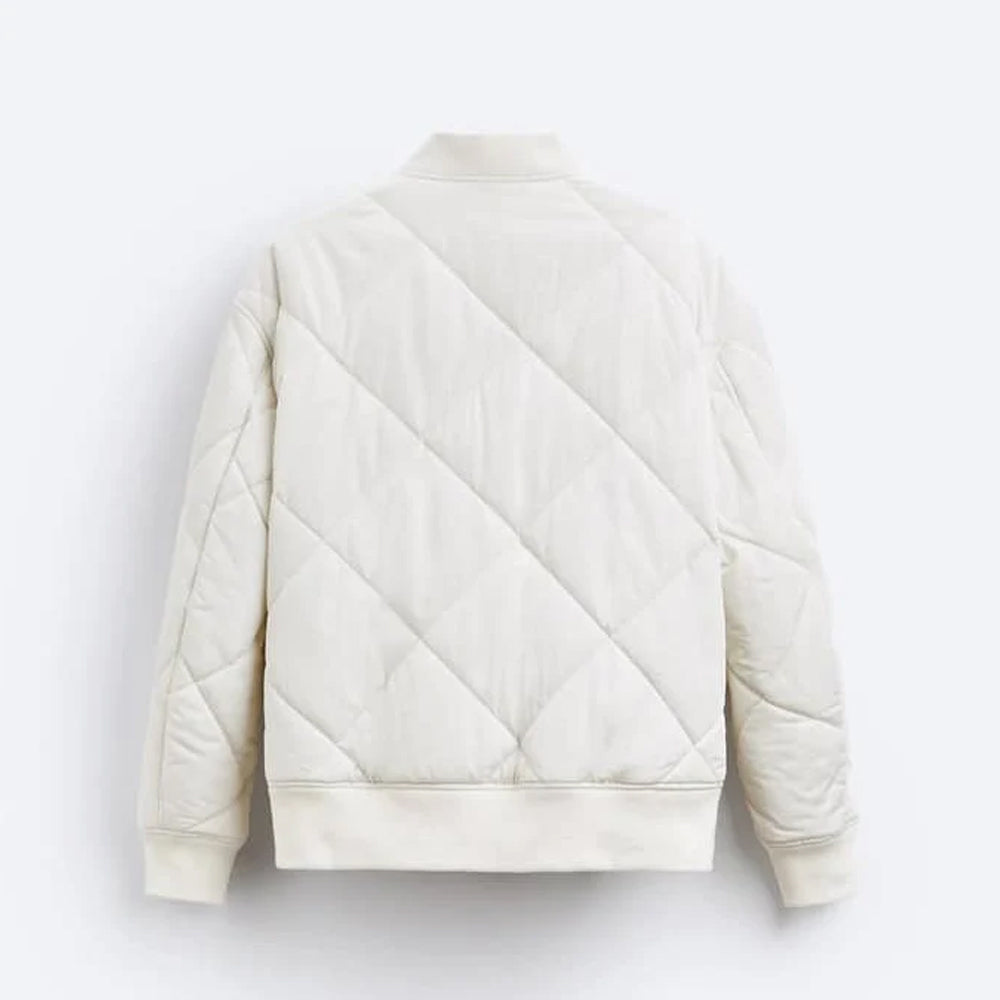 ZR PADDED BOMBER JACKET WHITE
