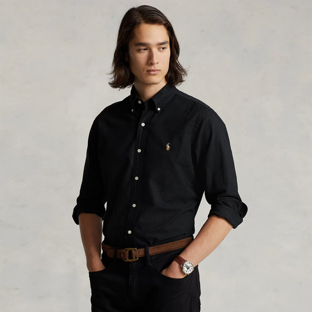 POLO RL OXFORD BUTTON DOWN SLIM FIT SHIRT-BLACK