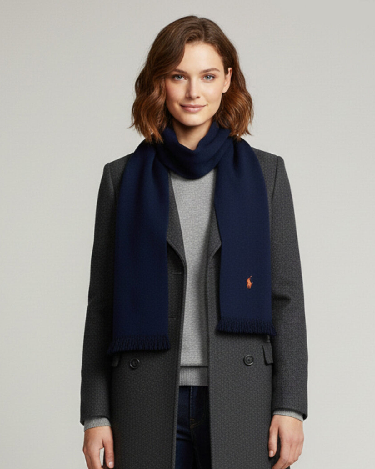 RL Merino Wool Navy scarf