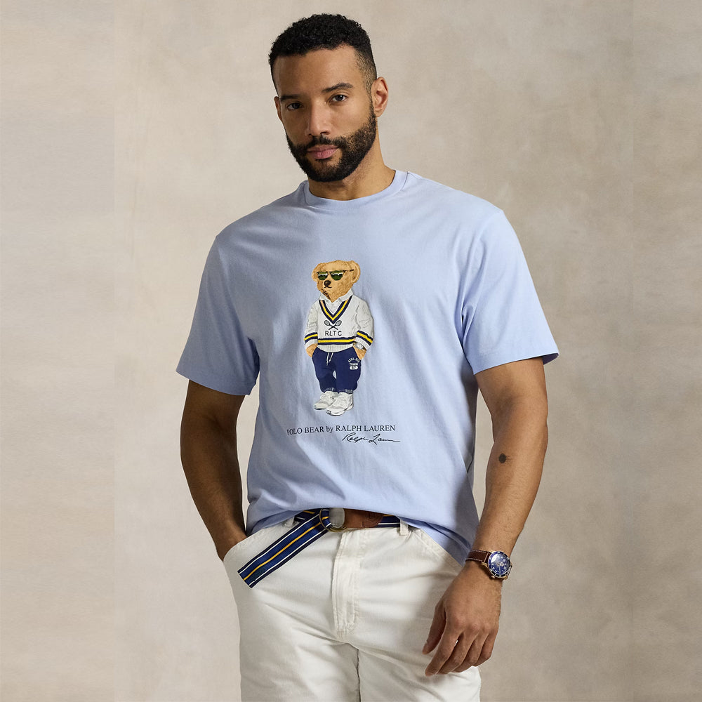 RL - Polo Bear Cotton Jersey T-Shirt-sky blue