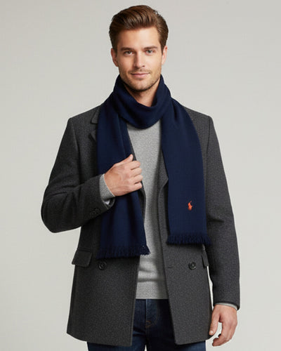 RL Merino Wool Navy scarf