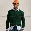 RL CABLE KNIT COTTON SWEATER-green