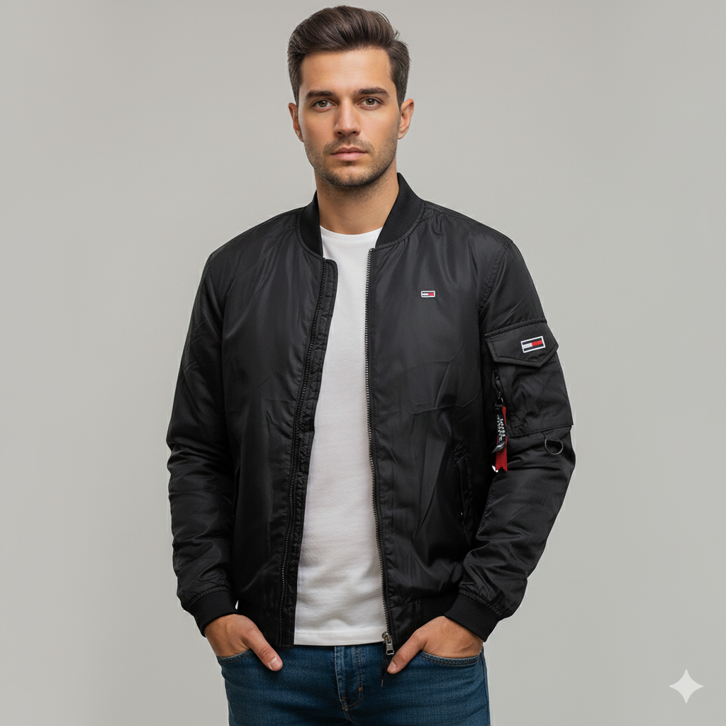 TH PADDED Bomber BLACK Jacket