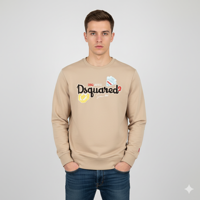 DSQRD EMBROIDED TEXT LOGO TERRY  SWEATSHIRT