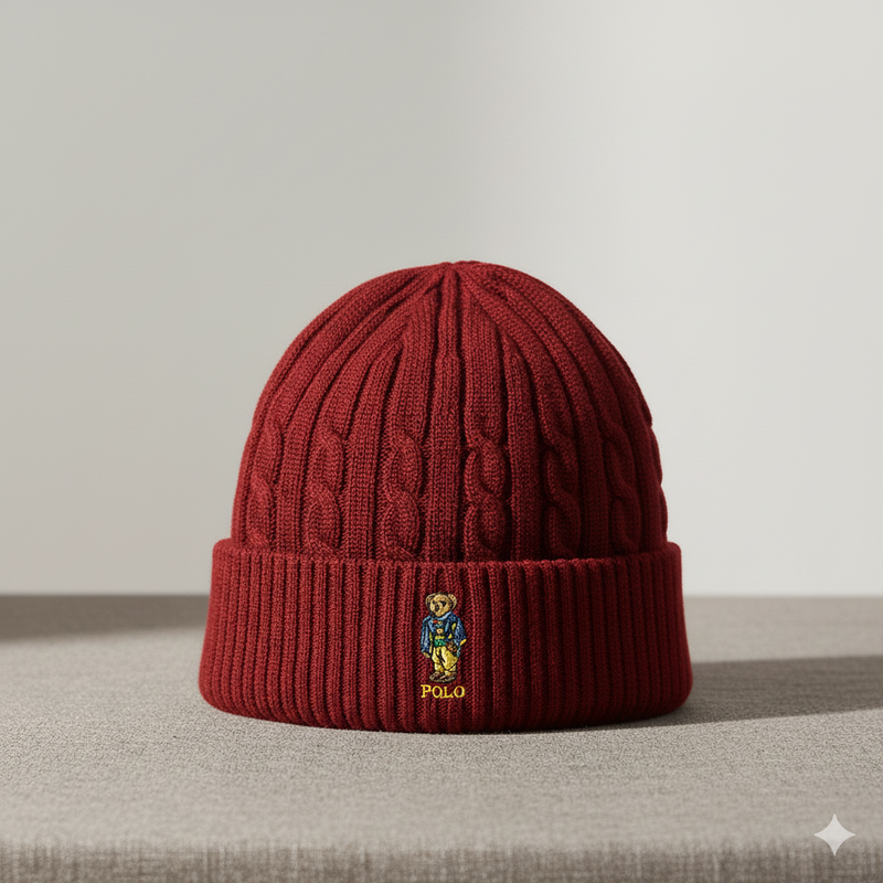 RL POLO BEAR CABLE KNIT BEANIE