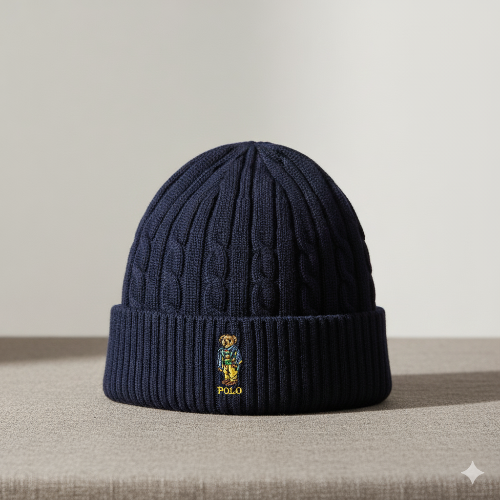 RL POLO BEAR CABLE KNIT BEANIE