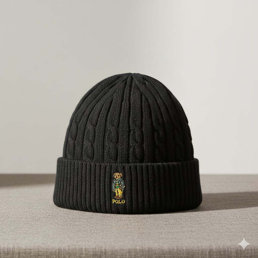 RL POLO BEAR CABLE KNIT BEANIE