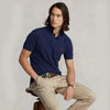 POLO RL Custom Slim Fit Mesh Polo Shirt-navy