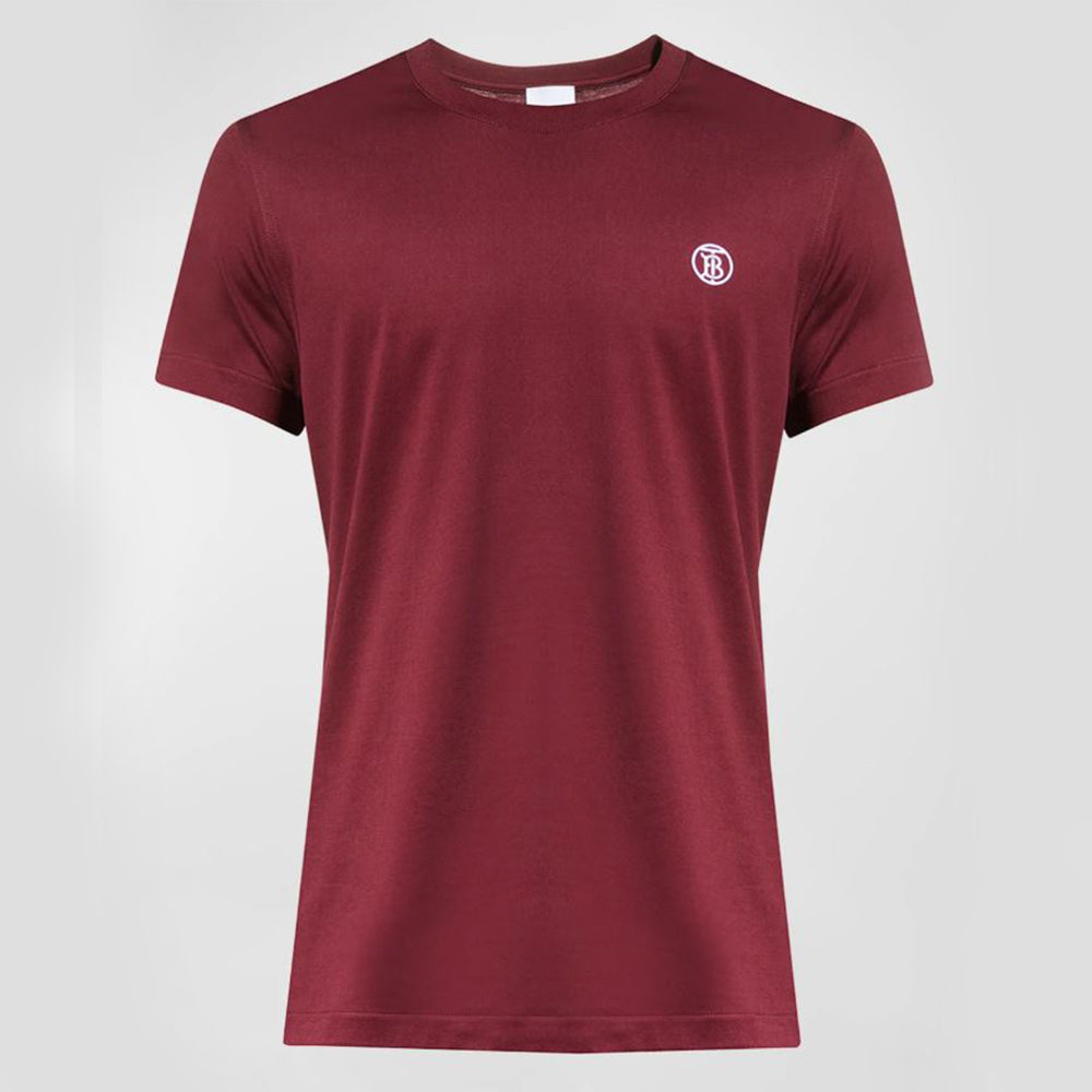 BURBURY CHEST LOGO TEE-BURGANDY
