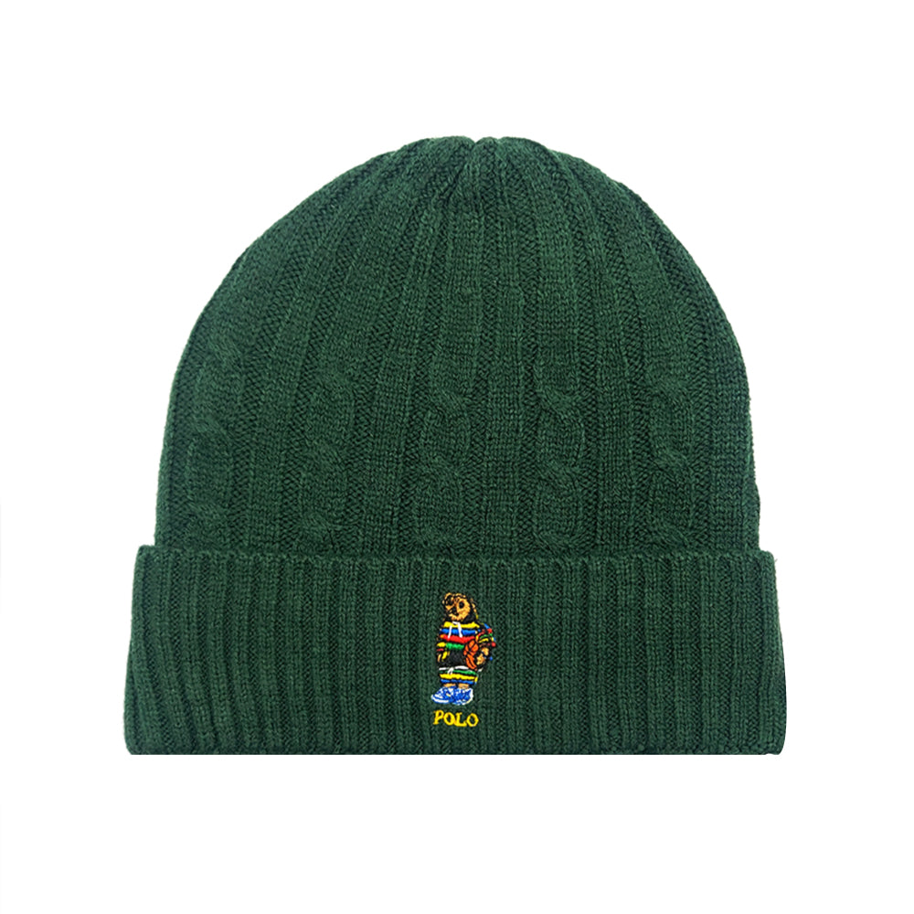 RL POLO BEAR CABLE KNIT BEANIE