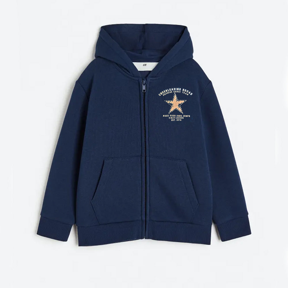 kids navy zipper  hoodie 4762-12