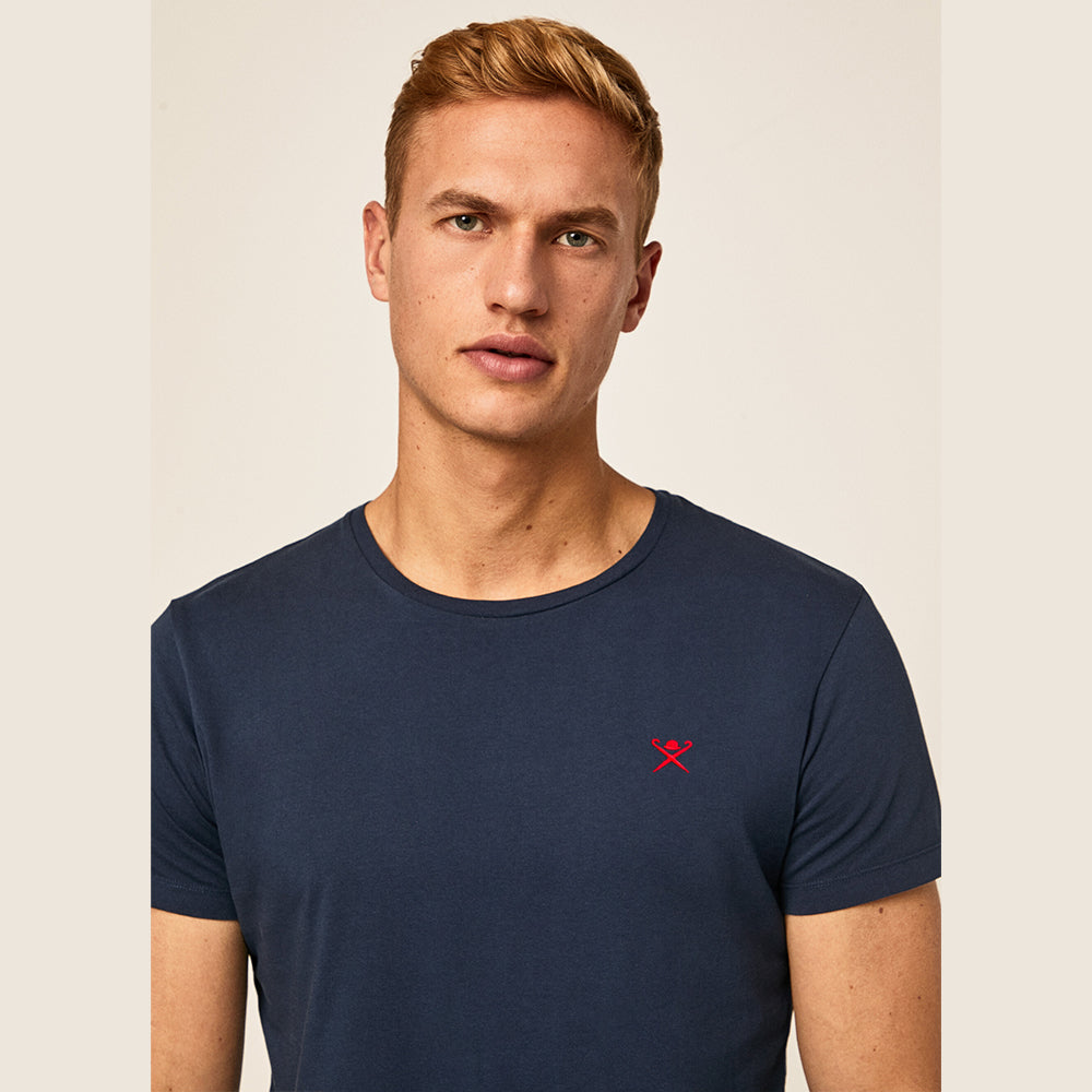 HKT BASIC EMBROIDERED LOGO T-SHIRT- NAVY