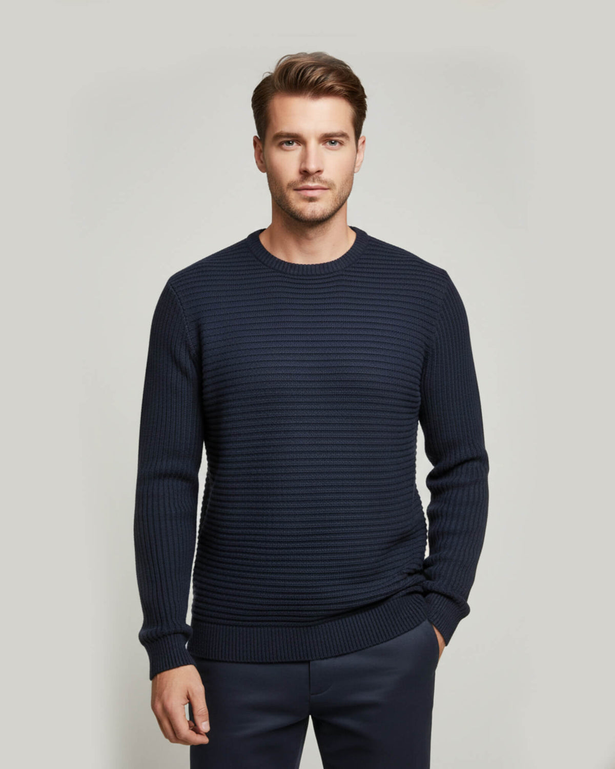 hnm Regular-Fit Rib-Knit  WOOL Sweater