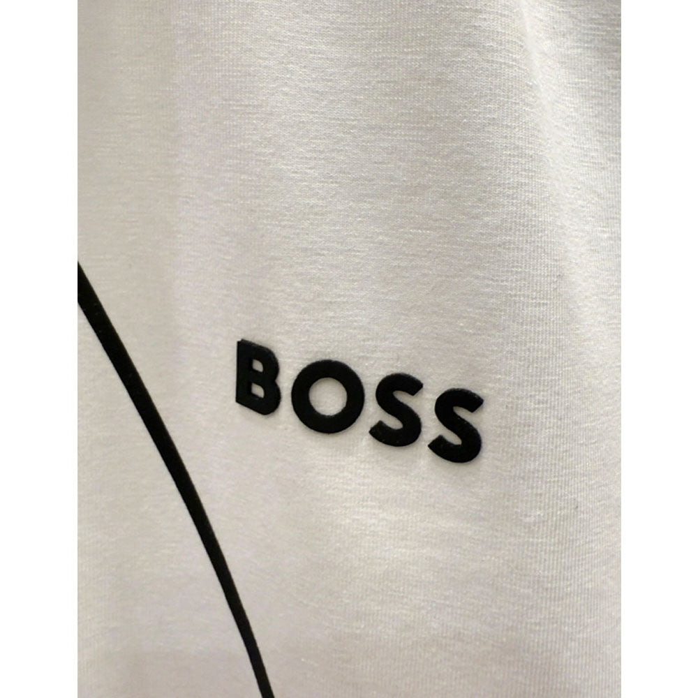 Hg Boss White Rubber Logo Polo Shirt