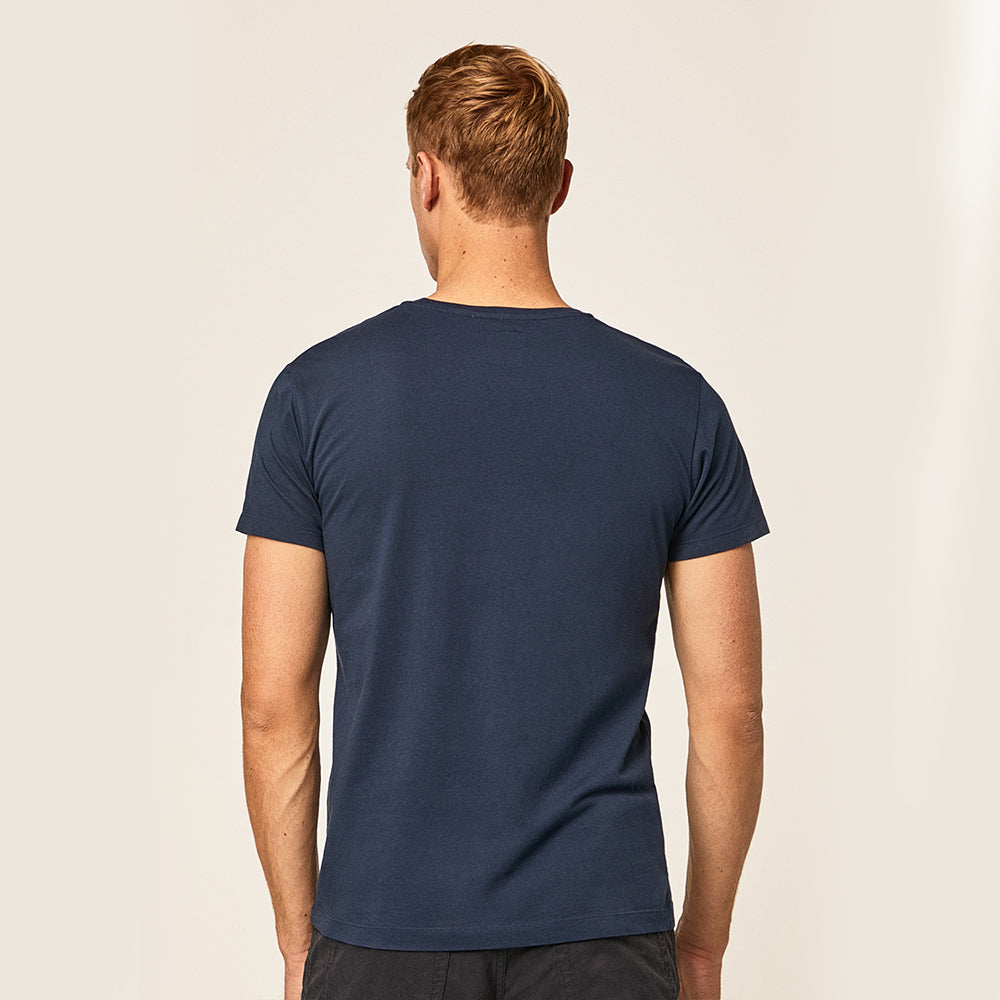 HKT BASIC EMBROIDERED LOGO T-SHIRT- NAVY