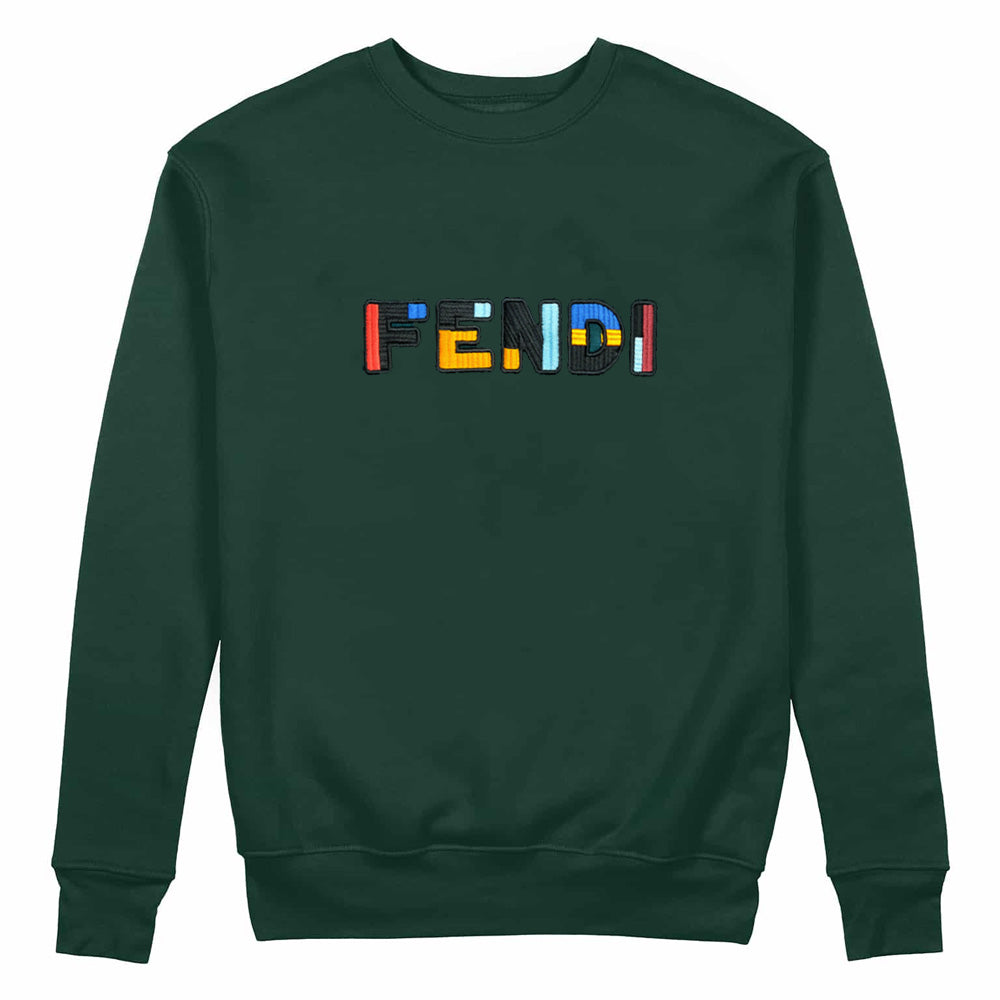 FNDI EMBROIDED CREW NECK FLEES SWEATSHIRT