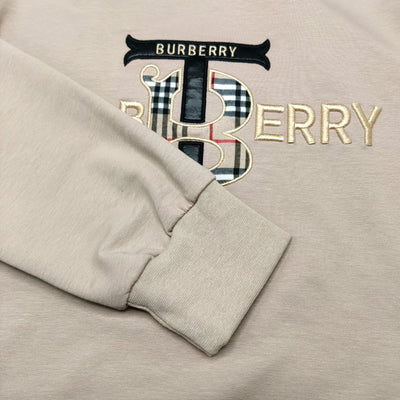 BURBRY EMBROIDED TEXT LOGO TERRY  SWEATSHIRT