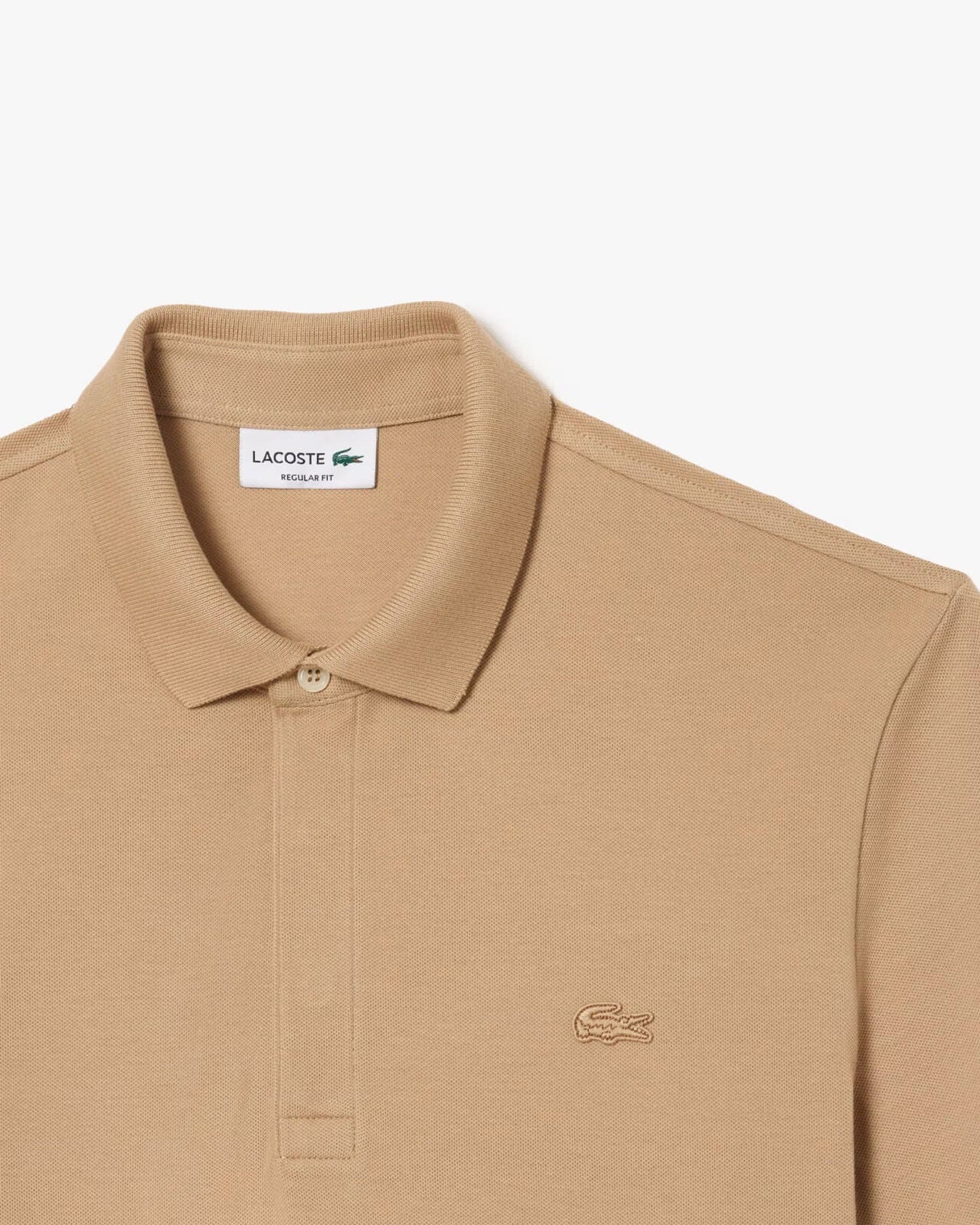 LAC SLIM FIT PARIS STRETCH PIQUE POLO SHIRT -BROWN